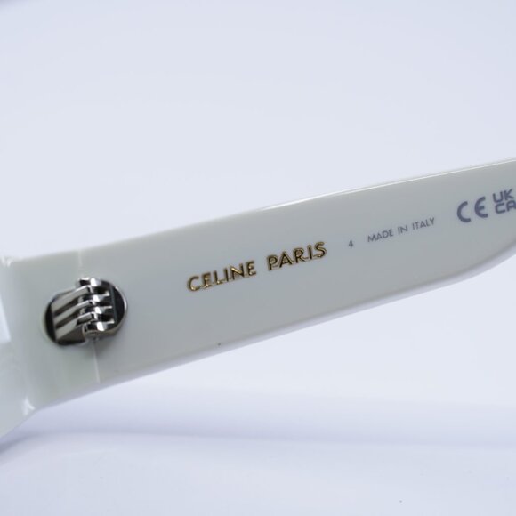 Celine CL40288I 25A MONOCHROMS Sunglasses Ivory Cat Eye Frame, Grey Lenses - Picture 8 of 10